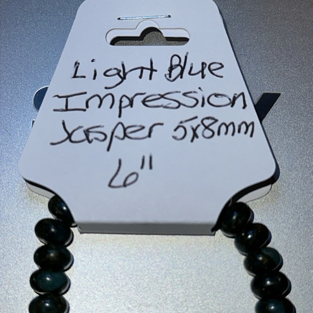 Light Blue Impression Jasper Stretch Bracelet - image 5